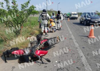 Motociclista lesionado en accidente del libramiento sur oriente