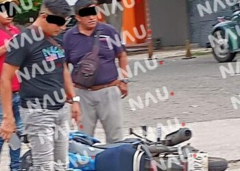 Taxi atropella a motociclista en el fraccionamiento Guadalupe