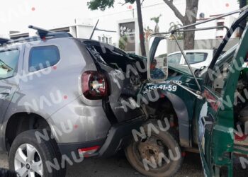 Choque múltiple en Tapachula deja daños materiales por más de 100,000 pesos