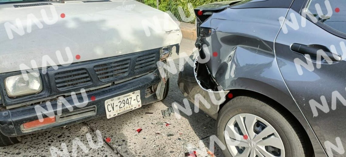 Solo daños materiales en accidente vial en Tapachula