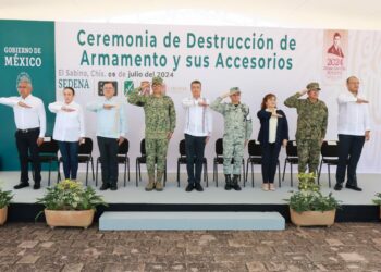 Atestigua Rutilio Escandón destrucción de 550 armas de fuego aseguradas por la Sedena