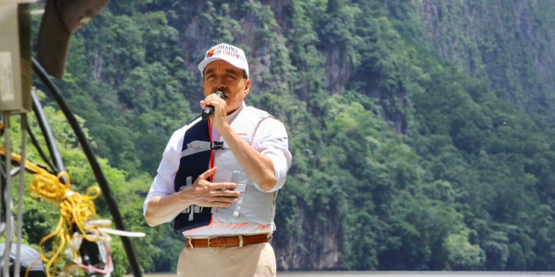 Supervisa Rutilio Escandón limpieza permanente del Cañón del Sumidero; invita al turismo a visitarlo
