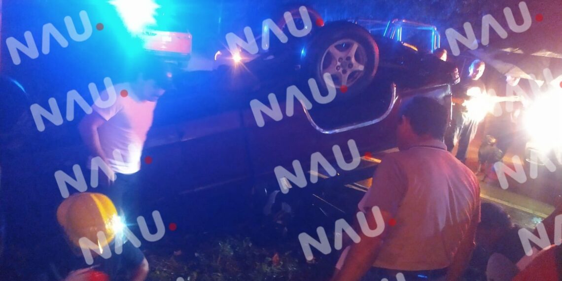 Volcadura de Vehículo en Tapachula Deja Cuatro Lesionados