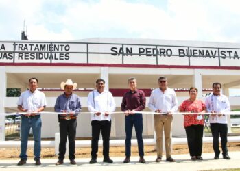 En Villa Corzo, Rutilio Escandón inaugura Planta de Tratamiento de Aguas Residuales de San Pedro Buenavista