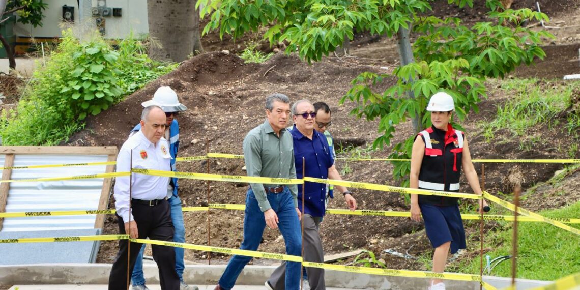 Rutilio Escandón supervisa obra del Parque Morelos Bicentenario; registra avance de aproximadamente 80 %
