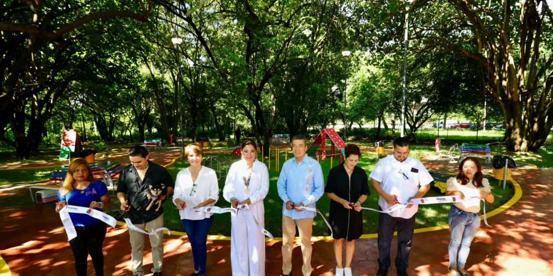 En Tapachula, Rutilio Escandón inaugura área de esparcimiento canino del Parque Ecológico