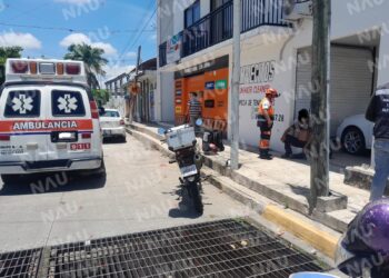 Accidente de motocicleta en Tapachula, deja a un hombre con heridas lacerantes