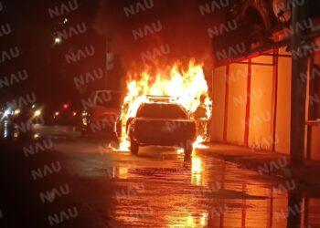 Conato de incendio en vehículo en el fraccionamiento La Flora, Tapachula