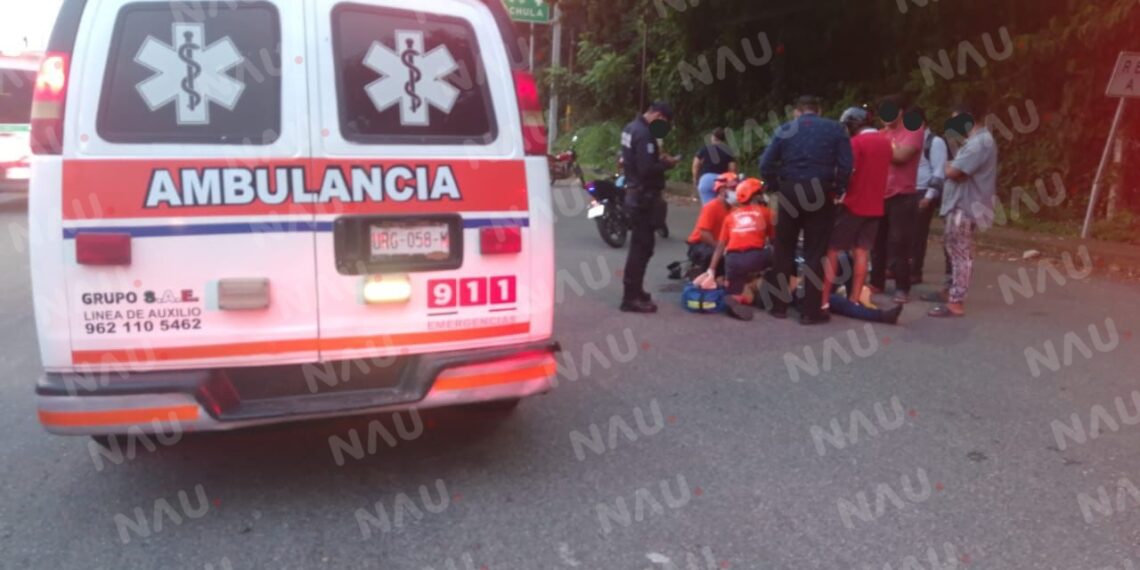 Motociclista resulta gravemente herido tras accidente en la carretera Costera en Tapachula