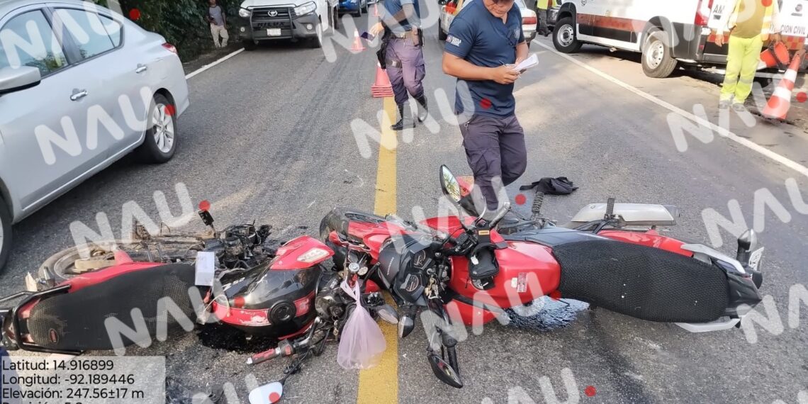 Accidente en la Carretera Tuxtla Chico-Talismán deja Dos Lesionados