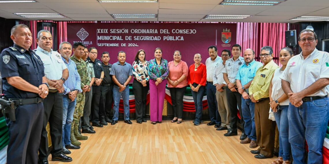 El Ayuntamiento de Tapachula refuerza su compromiso con la seguridad ciudadana en la XXIX Sesión Ordinaria del Consejo Municipal de Seguridad Pública