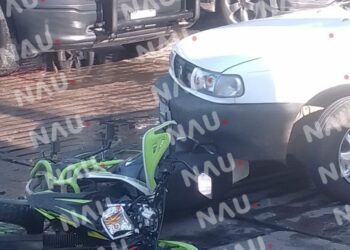 Accidente en Tapachula deja al motociclista herido