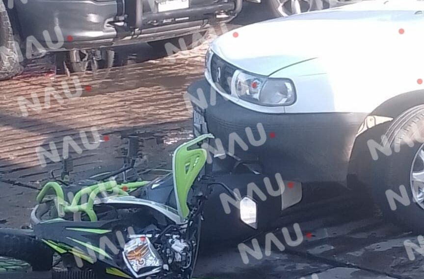 Accidente en Tapachula deja al motociclista herido