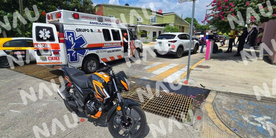 Accidente vial deja un lesionado y daños materiales en Tapachula