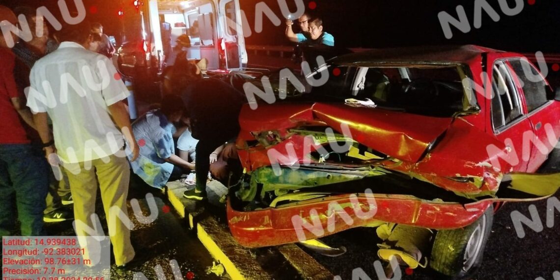 Menor de edad resulta lesionado en accidente vehicular en Tapachula