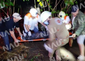 Encuentran a hombre gravemente herido en ejido Río Florido; Protección Civil lo traslada al hospital