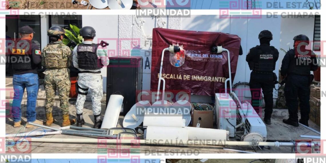 En cateo coordinado desmantelan antena receptora de imágenes de cámaras de video vigilancia utilizada por la delincuencia organizada