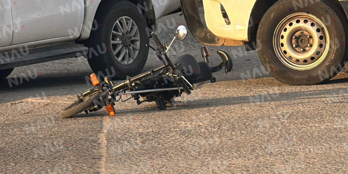 Atropellamiento en Tapachula deja a motociclista inconsciente