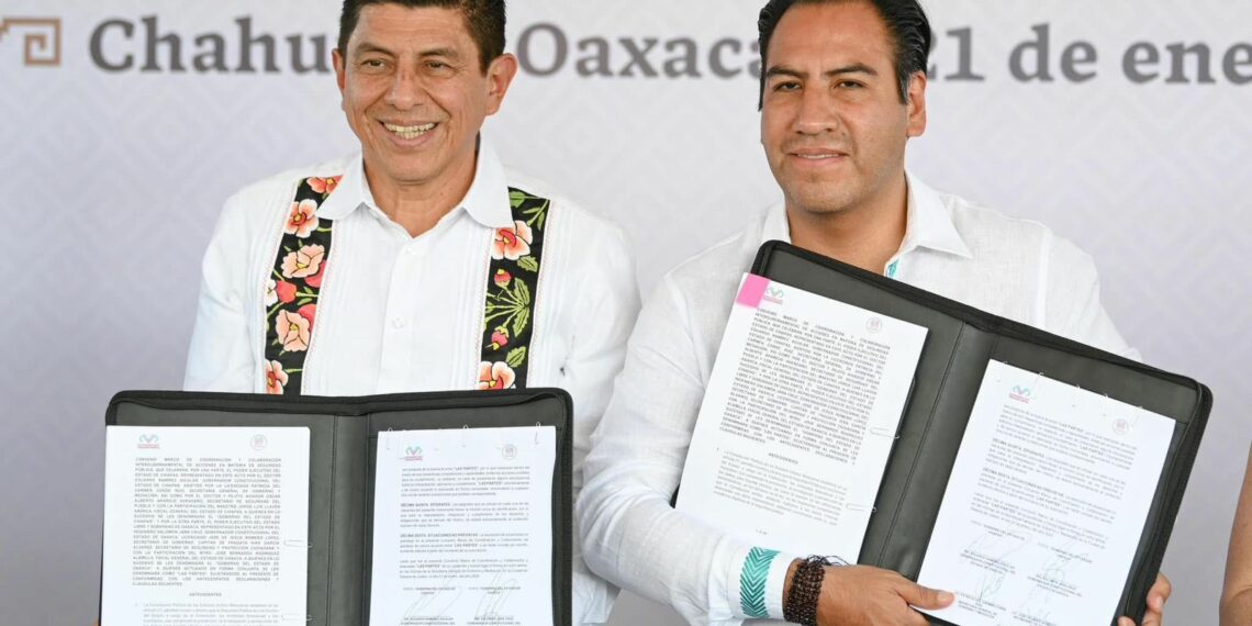 Eduardo Ramírez y Salomón Jara unen fuerzas por la paz y la seguridad de Chiapas y Oaxaca