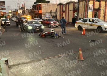 Accidente vehicular en Tapachula: Motocicleta y automóvil involucrados