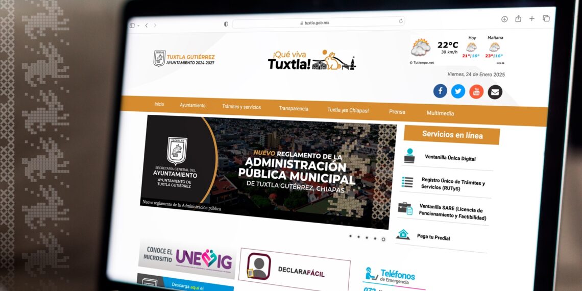 El Ayuntamiento de Tuxtla Gutiérrez informa sobre su único sitio web oficial
