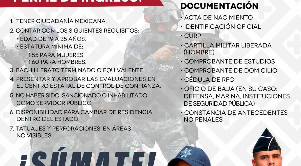 Secretaría de Seguridad del Pueblo invita a formar parte de la Policía Estatal Preventiva