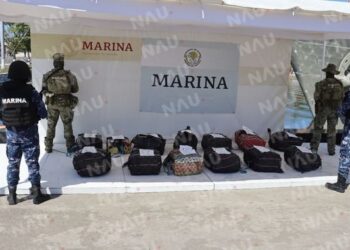 Marina asegura 590 kilogramos de presunta cocaína y detiene a dos personas en Chiapas