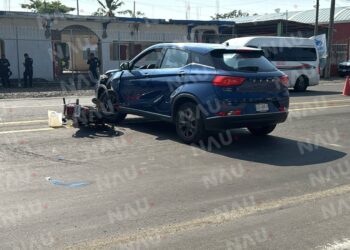 Motociclista resulta lesionado en accidente en carretera a Puerto Madero