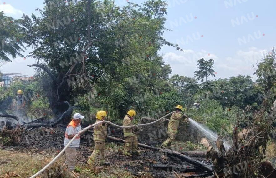 Bomberos y Protección Civil controlan incendio de pastizal en Cacahoatán