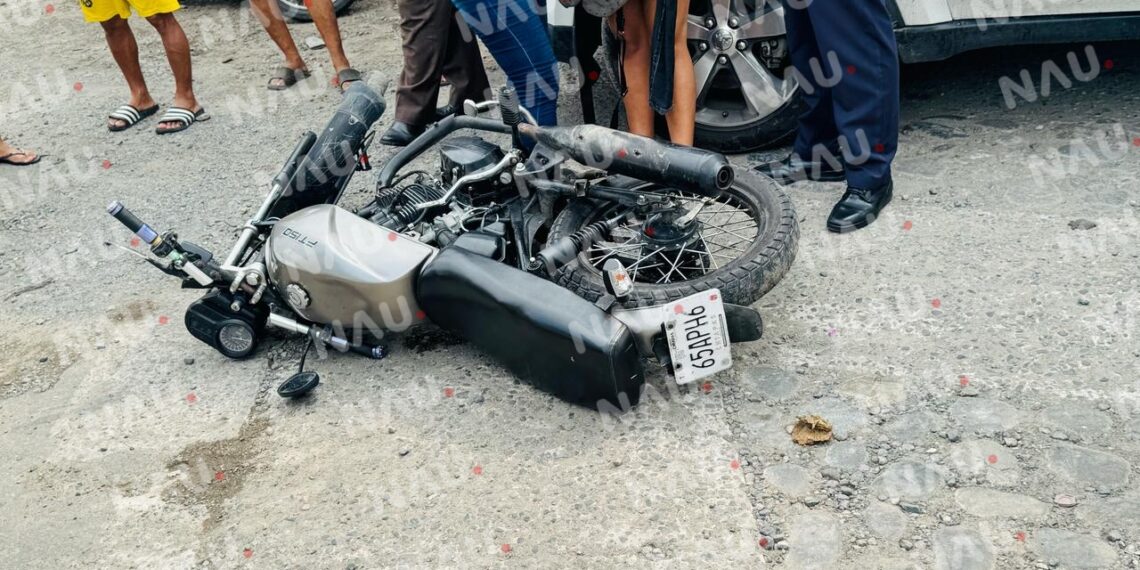 Motociclista menor de edad sufre accidente en la 13 Sur y 32 Oriente