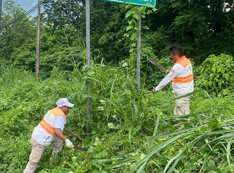 Gobierno de Tuxtla Chico monitorea ríos y efectúa limpieza de cunetas en el km 12