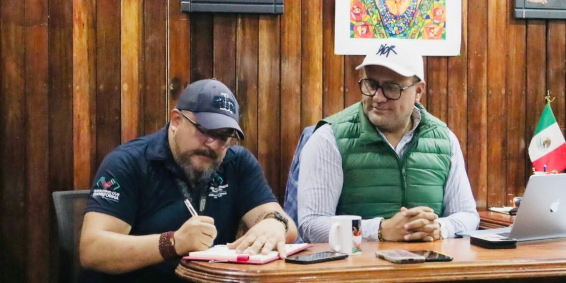 Ayuntamiento de Unión Juárez y Delegación de Movilidad y transporte avanzan en ordenamiento de mototaxis