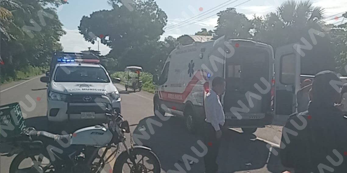 Choque entre motocicletas deja dos heridos, entre ellos un menor, rumbo a Puerto Madero