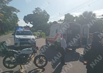 Choque entre motocicletas deja dos heridos, entre ellos un menor, rumbo a Puerto Madero