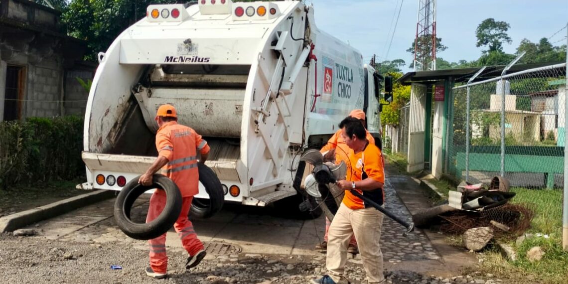 Más de 70 toneladas de cacharros se recolectaron en Tuxtla Chico como parte de la Jornada Intermunicipal de Descacharrización