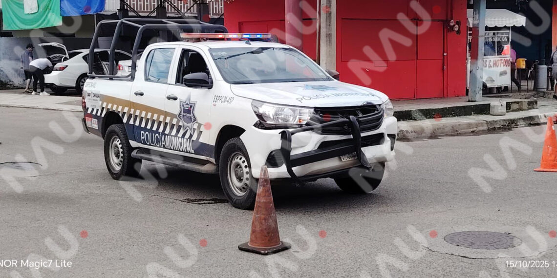 Choque entre patrulla y camioneta particular deja un lesionado en Tapachula