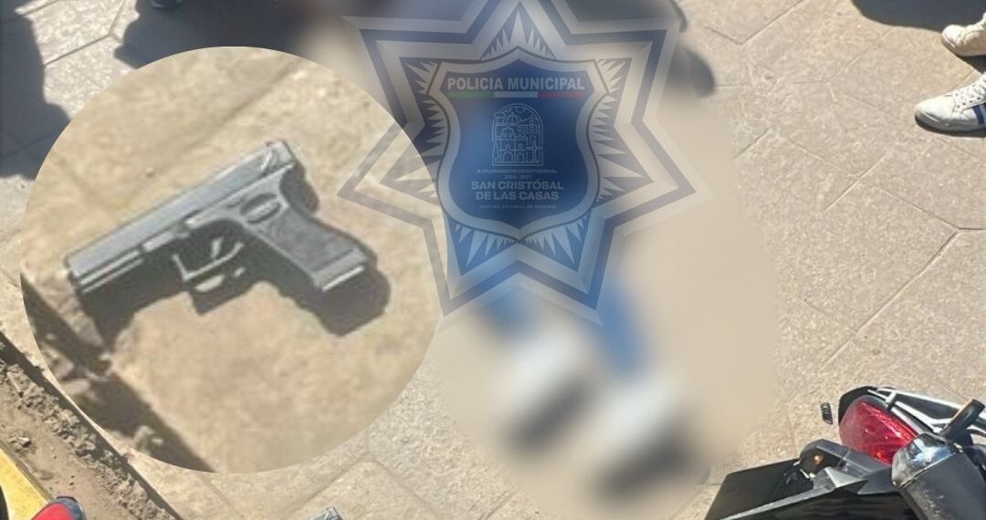 Policía Municipal pone a disposición a sujeto por portación de réplica de arma en San Cristóbal de Las Casas