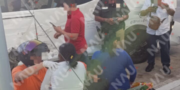 Choque múltiple deja cuatro lesionados, entre ellos un menor, en la 15ª Oriente y 11ª Norte de Tapachula