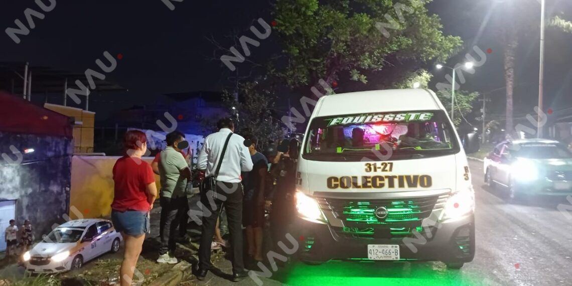 Mujer atropellada por combi del transporte público en Tapachula