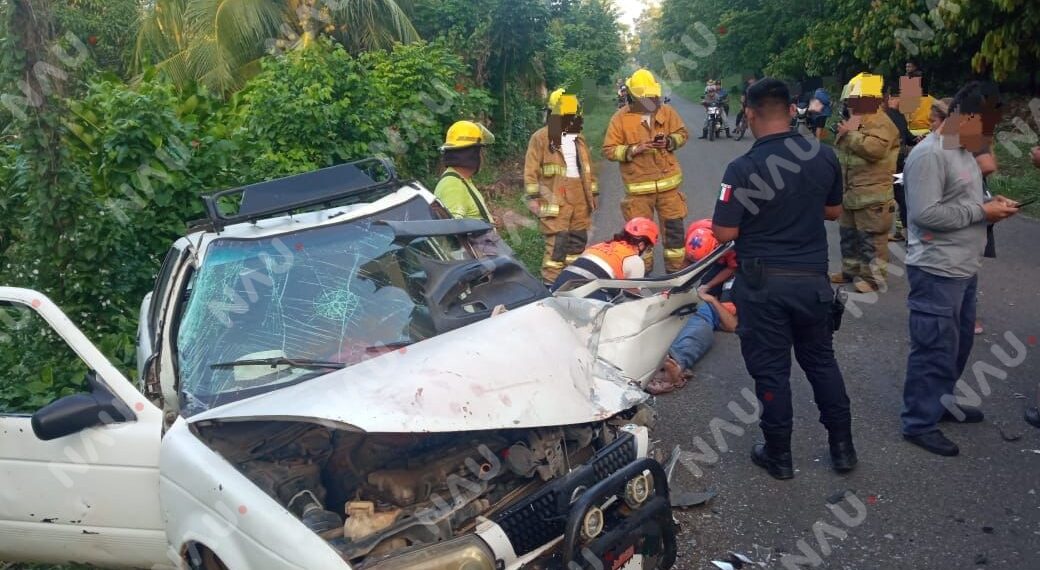 Conductor de 58 años resulta lesionado tras fuerte choque frontal en la zona de Río Florido