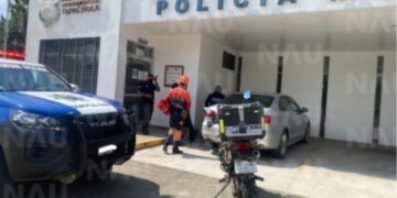 Joven resulta lesionado tras sufrir caída en calles del norte de Tapachula