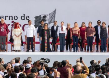 Acompaña Eduardo Ramírez a Claudia Sheinbaum en la celebración por los 7 años de la llegada de la Cuarta Transformación