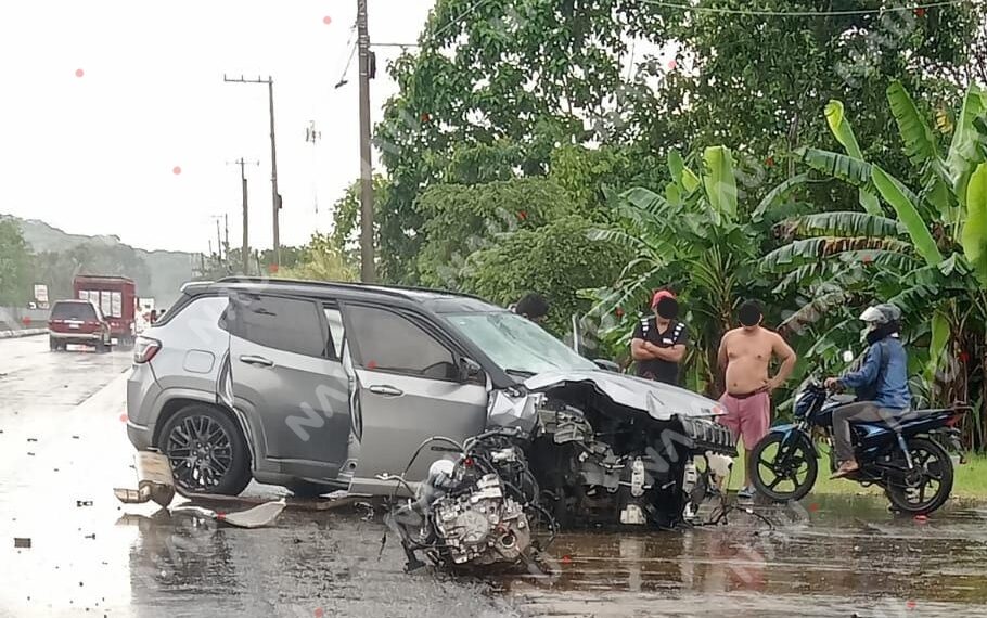 Accidente vehicular en la carretera costera deja solo daños materiales en Tuzantán