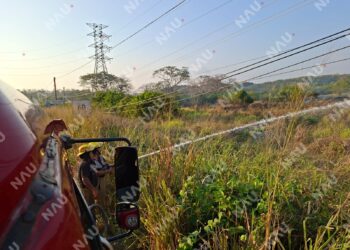 Incendio de pastizal moviliza al Heroico Cuerpo de Bomberos en la carretera costera