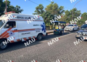 Motociclista resulta lesionado tras accidente vial en la 17 Poniente de Tapachula