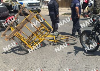 Accidente entre motocicleta y triciclo deja a adulto mayor lesionado en Tapachula