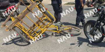 Accidente entre motocicleta y triciclo deja a adulto mayor lesionado en Tapachula