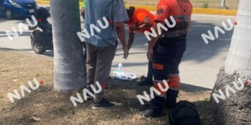 Motociclista resulta lesionado tras accidente en la 4ª Sur de Tapachula
