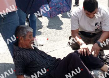 Adulto mayor es embestido por transporte público en el primer cuadro de Tapachula