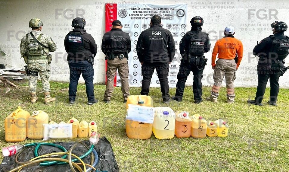 EN CATEO, FGR ASEGURA ARMAS CARTUCHOS Y CARGADORES, EN HUIXTLA, CHIAPAS